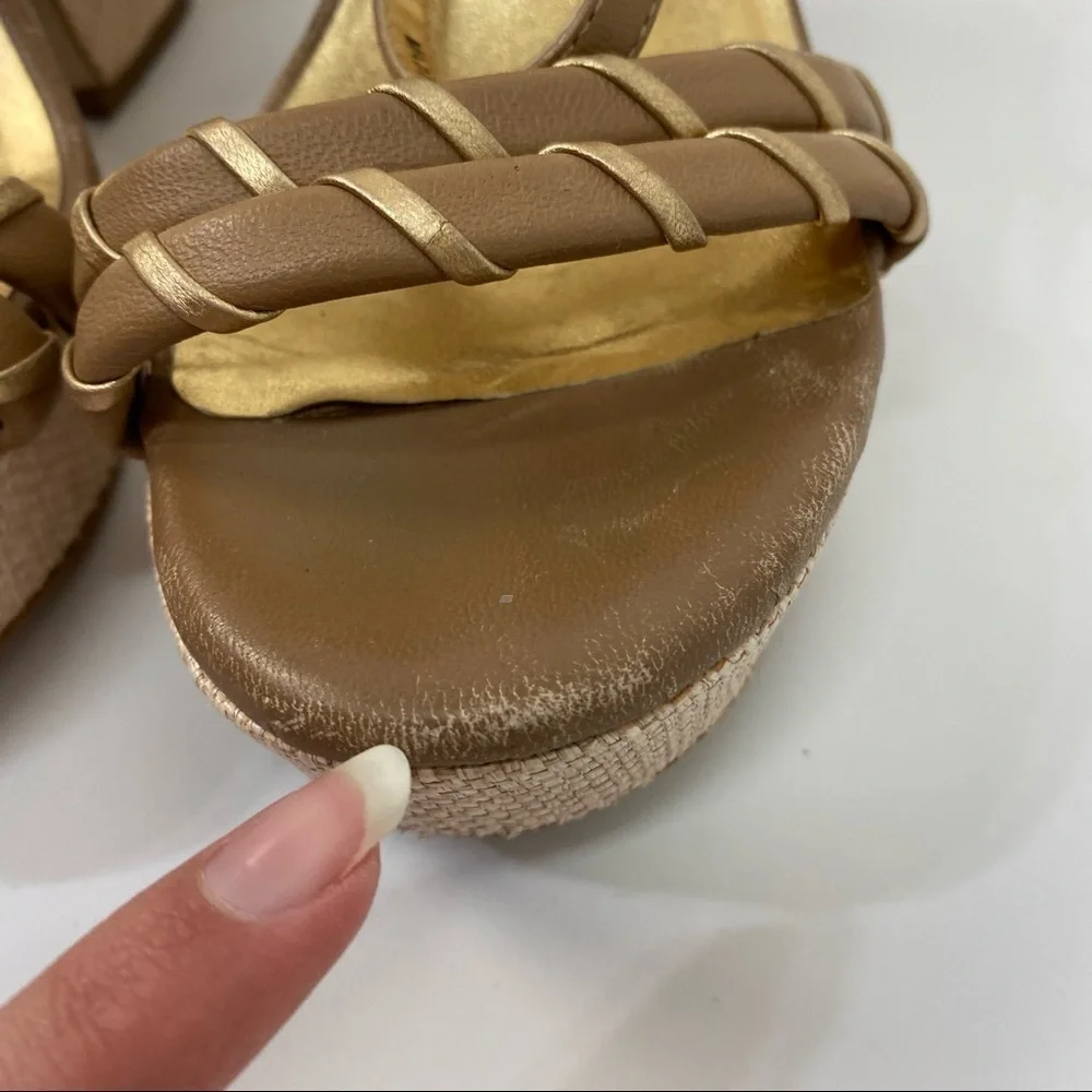 Y2k Vintage Chonk Chunky Kate Spade New York Platform Wedges Sandals Ankle Strap